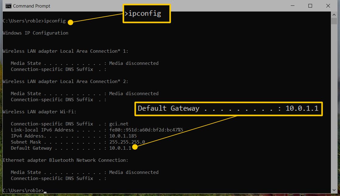 What Is My Default Gateway Ip Address