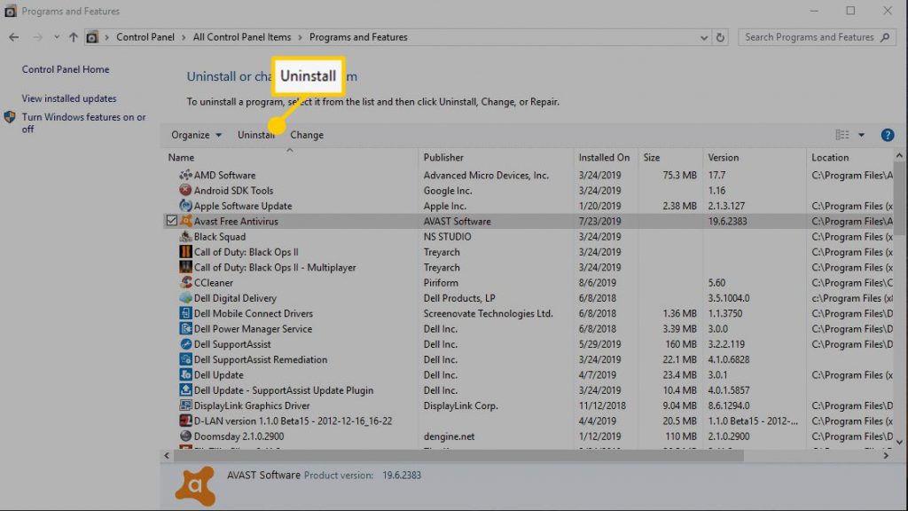 So deinstallieren Sie Avast Antivirus - Datei Wiki