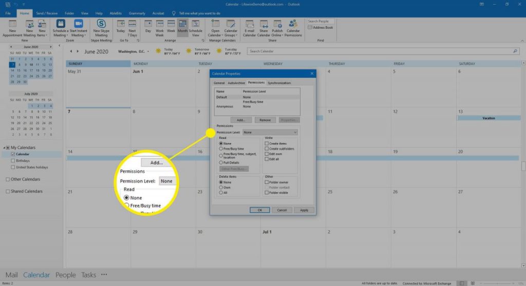 Berechtigungen Outlook Kalender 2007 