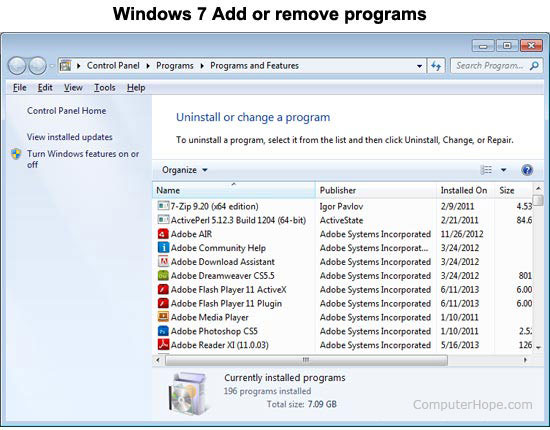 Windows Hinzufügen Entfernen Programme